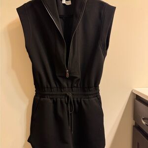 MOD Black Sleeveless Zip-Up Romper
